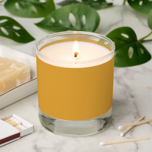 Classic Christmas Gold Fall Winter Solid Color Scented Candle (Lit)