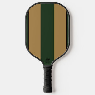 Classic Christmas Green And Gold Stripes Pickleball Paddle