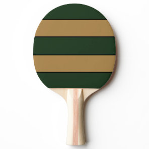 Classic Christmas Green And Gold Stripes Ping Pong Paddle