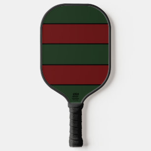 Classic Christmas Green And Red Stripes Pickleball Paddle