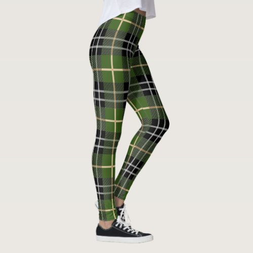 Classic Christmas Green Plaid Leggings