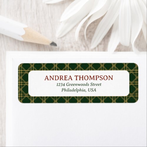 Classic Christmas Heritage Green Plaid Label