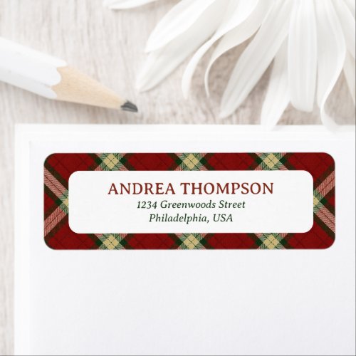 Classic Christmas Heritage Red and Green Plaid Label