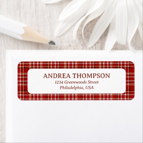 Classic Christmas Heritage Red Plaid Label