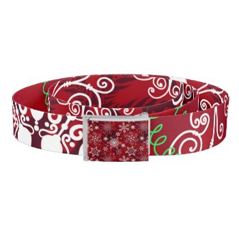Classic Christmas Holiday Snowflake Pattern Belt by All_About_Christmas at Zazzle