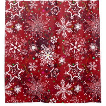 Classic Christmas Holiday Snowflake Pattern Shower Curtain by All_About_Christmas at Zazzle