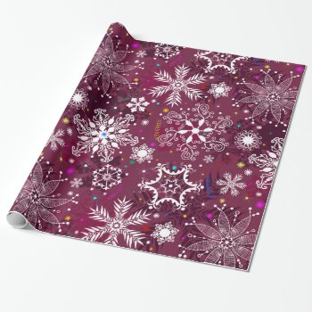 Classic Christmas Holiday Snowflake Pattern Wrapping Paper by All_About_Christmas at Zazzle