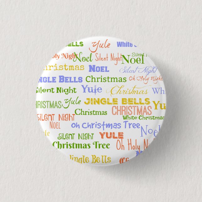 Classic Christmas & Holidays Noel Song Titles Button (Front)