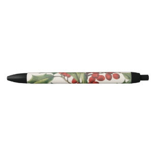 Classic Christmas Holly with Red Berries Art Pen