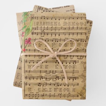 Classic Christmas Music 3 Wrapping Paper Sheets by Frasure_Studios at Zazzle