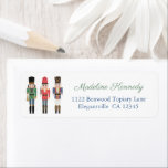 Classic Christmas Nutcracker Ballet Return Address Label<br><div class="desc">Handpainted (by me) watercolor Nutcracker toy soldiers in red,  green and blue decorate this traditional return address label design.</div>