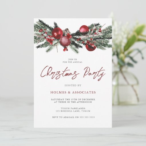 Classic Christmas Office Corporate Christmas Party Invitation | Zazzle