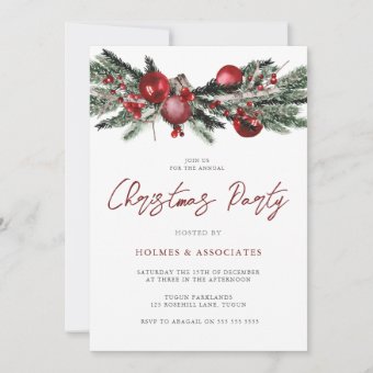 Classic Christmas Office Corporate Christmas Party Invitation | Zazzle