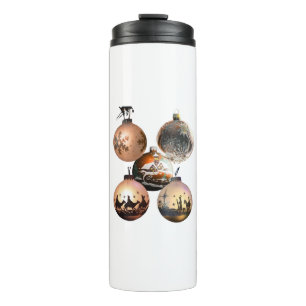 Classic Christmas Ornament Assortment Thermal Tumbler