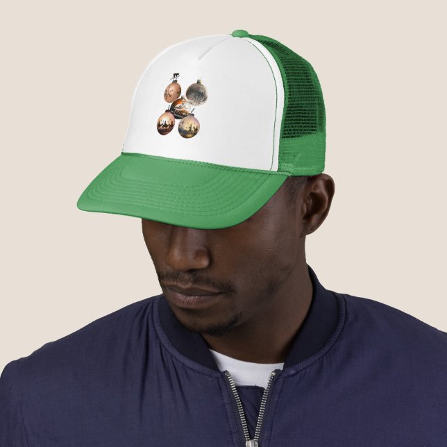 Classic Christmas Ornament Assortment Trucker Hat (In Situ)