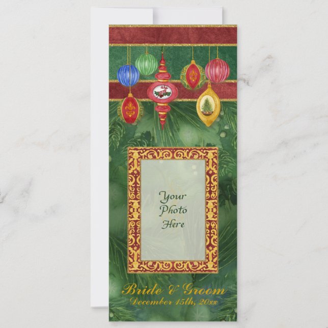 Classic Christmas Ornament Wedding Invitations (Front)