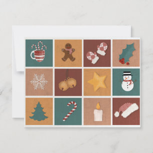 Classic Christmas Ornaments Decorations  Holiday Card
