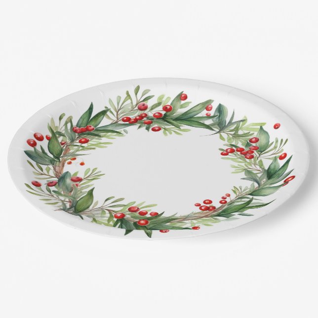 Classic Christmas Paper Plates (Angled)