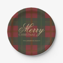 Classic Christmas Partyware | Red and Green Plaid
