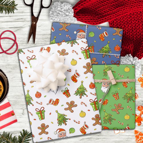 Classic Christmas Pattern Wrapping Paper Sheets