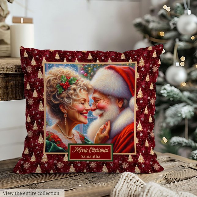 Classic Christmas Pillow Mr & Mrs Claus Watercolor (Classic Christmas Pillow Mr & Mrs Claus Watercolor)