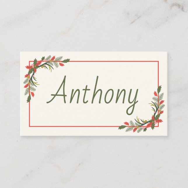 Classic Christmas Place Card (Front)