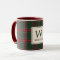 Classic Christmas Plaid Family Name Monogram