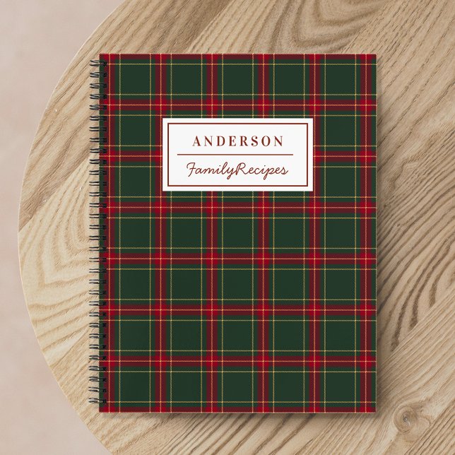 Classic Christmas Plaid Family Name Recipe Notebook (Creator Uploaded)