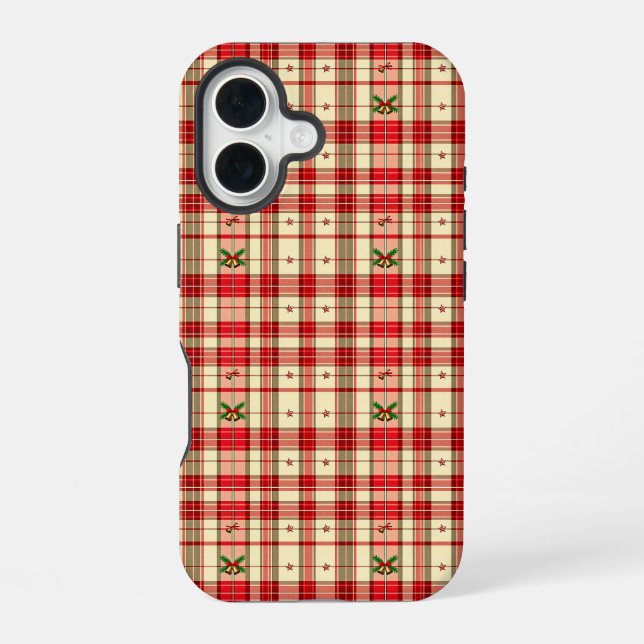 Classic Christmas Plaid Iphone Case (Back)