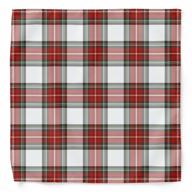 Classic Christmas Plaid Pattern Bandana (Front)