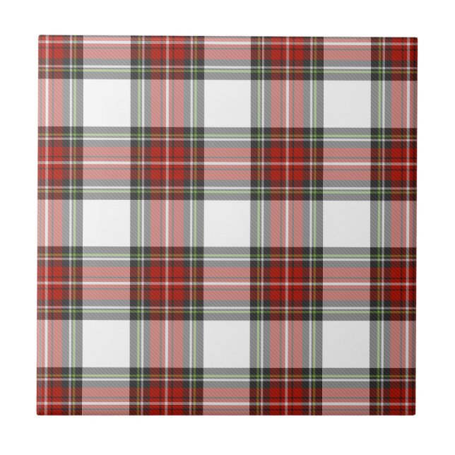 Classic Christmas Plaid Pattern Ceramic Tile (Front)
