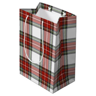 Classic Christmas Plaid Pattern Medium Gift Bag