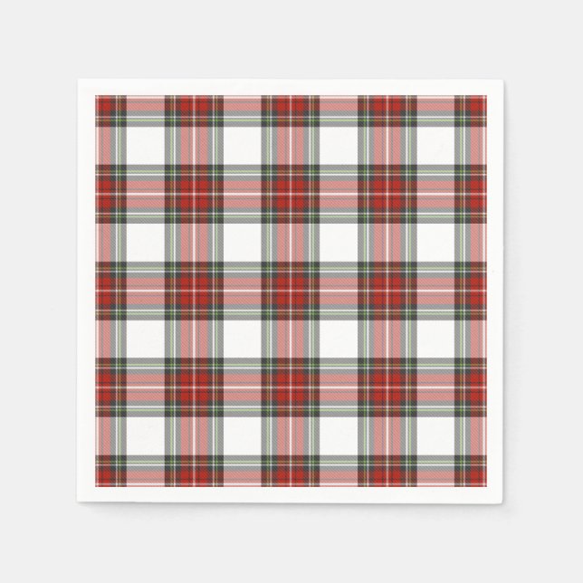 Classic Christmas Plaid Pattern Napkins (Front)