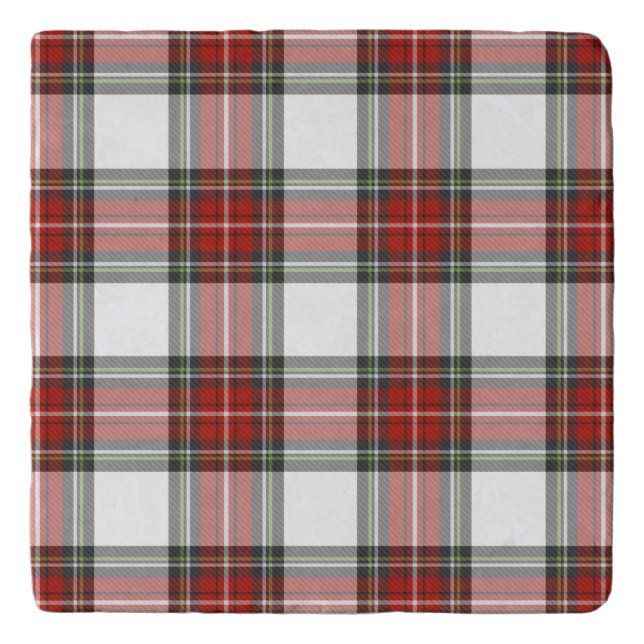 Classic Christmas Plaid Pattern Trivet (Front)