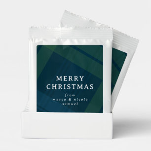 Classic Christmas plaid simple navy personalized Hot Chocolate Drink Mix
