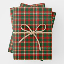 Classic Christmas Plaid Tartan Red Green Gold