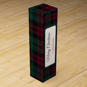 Classic Christmas Plaid Wine Gift Box