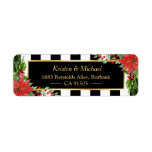 Classic Christmas Poinsettia Floral Gold Frame Label<br><div class="desc">Classic Christmas Poinsettia Floral Gold Frame Return Address Label.
(1) For further customization,  please click the "customize further" link and use our design tool to modify this template. 
(3) If you need help or matching items,  please contact me.</div>