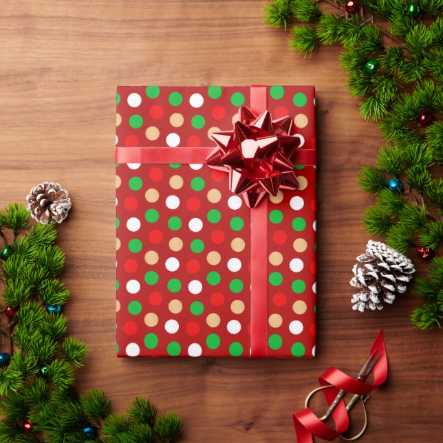 Classic Christmas Polka Dot pattern Wrapping Paper (Holiday Gift)