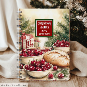 Classic Christmas Recipe Binder Your Custom Name Notebook