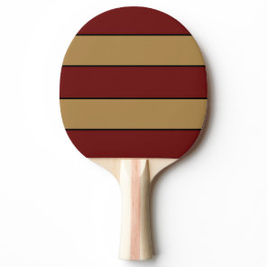 Classic Christmas Red And Gold Stripes Ping Pong Paddle