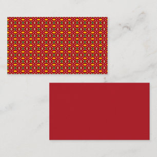 Classic Christmas Red and Green Geometric Seamless Business Card