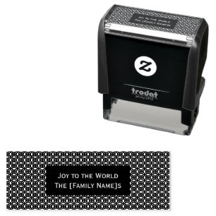 Classic Christmas Red and Green Geometric Seamless Self-inking Stamp