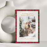 Classic Christmas Red Green Plaid Portrait Photo Holiday Card<br><div class="desc">Capture the warmth and tradition of the holidays with this classic red and green plaid Christmas photo card. The timeless tartan design, featuring intersecting lines of yellow and dark green, brings a cozy, festive touch to your holiday greetings. Perfect for showcasing your favorite family photos, this background adds a cheerful...</div>