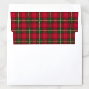 Classic Christmas Red Green Plaid Tartan Holiday Envelope Liner