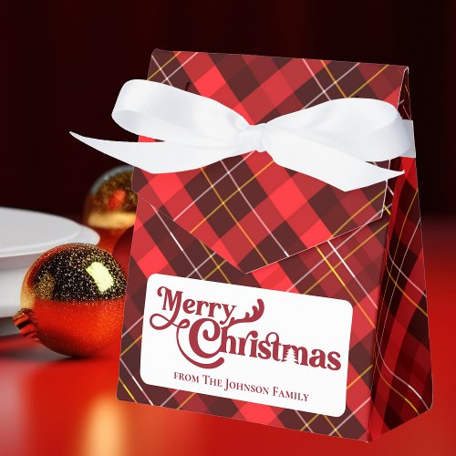 Classic Christmas Red Plaid Tartan Holiday Party Favor Boxes