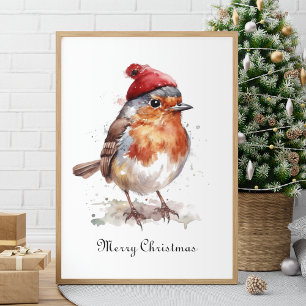 Classic Christmas Robin, custom  Poster