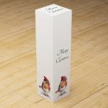 Classic Christmas Robin, custom  Wine Box<br><div class="desc">Present your holiday spirits in truly unforgettable style with our custom Wine Box featuring the delightful "Classic Christmas Robin" design! This elegant box showcases a beautifully illustrated robin, adorned with a cozy red winter hat, adding a touch of nostalgic charm and festive sophistication to any bottle. Perfect for gifting wine...</div>