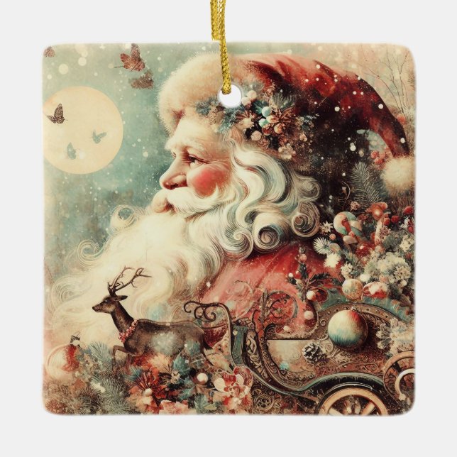 Classic Christmas Santa Ornament (Front)