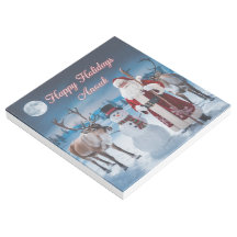 Classic Christmas Scene with Santa, Snowman